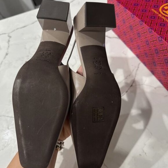 Brand New Tory Burch sz 9.5 GEORGIA SLINGBACK dark elk sandals 156479 - Picture 6 of 9